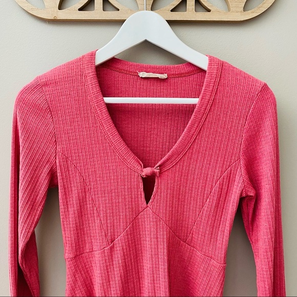 Altar'd State 3/4 Sleeve Blouse Pink Sz Medium - Picture 2 of 11